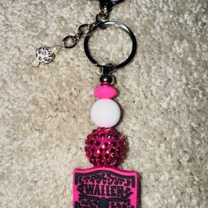 Morgan Wallen Pink Keychain Country Music
